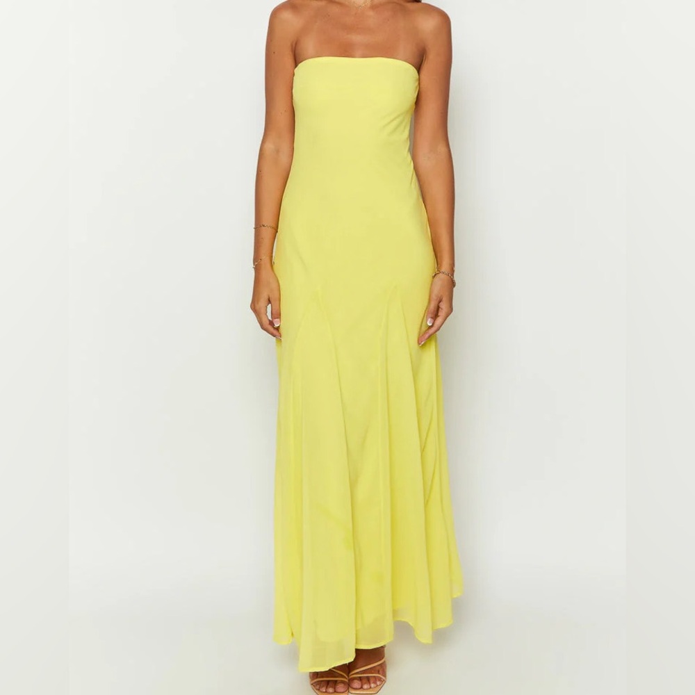 Yellow Strapless Maxi Dress NWT